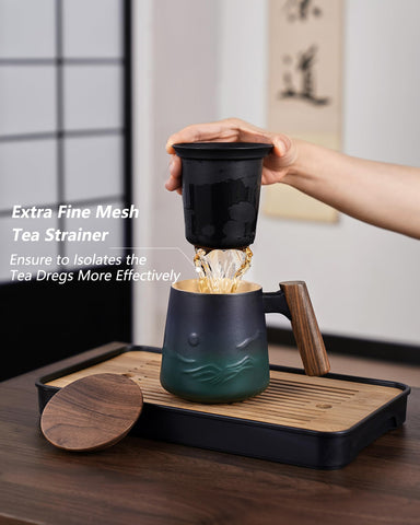 ZENS lid keeps tea warmer and preserves aroma during steeping.