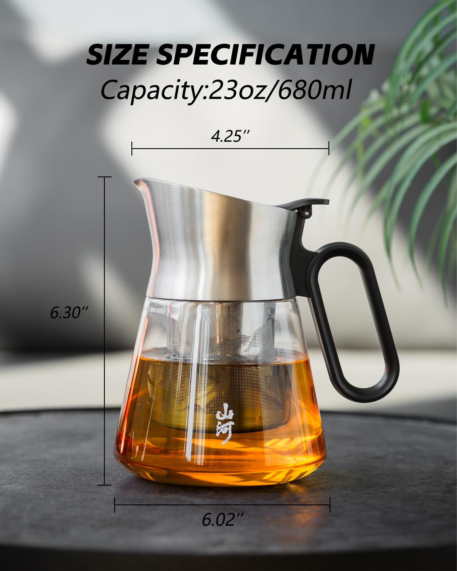 ZENS teapot with 316 stainless steel spout for durable daily use