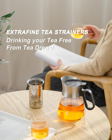 ZENS Design Teapot with oval ergonomic handle for comfortable, anti-scald pouring