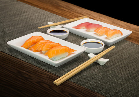ZENVY 8-piece dinnerware for home sushi nights and entertaining.