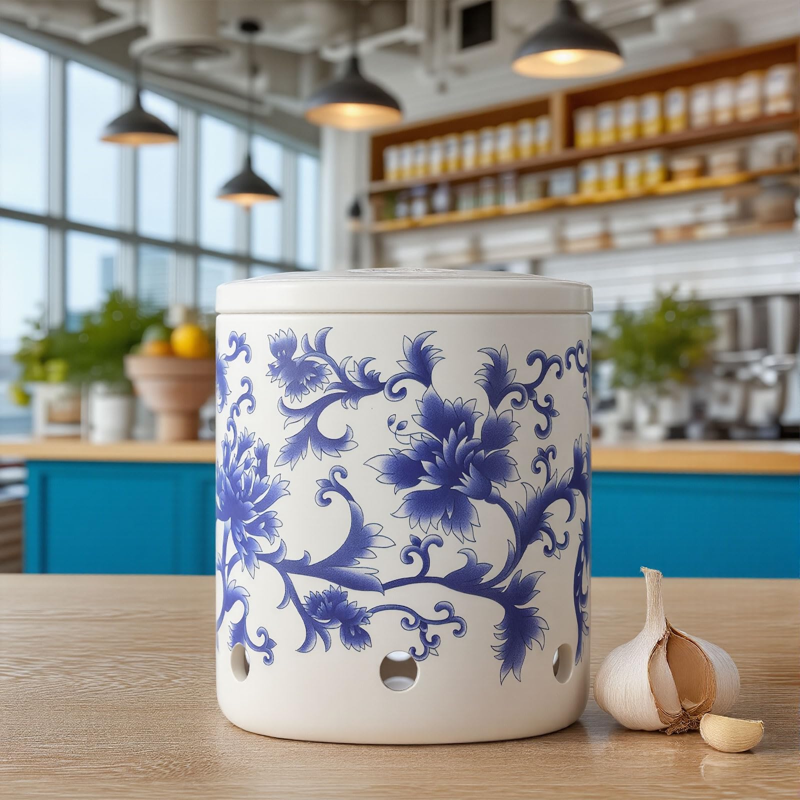 ZENWUKONG garlic keeper stores herbs and spices without odor transfer.