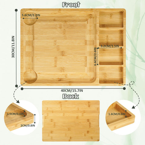Zenxylo board four compartments keep bites neatly separated for easy sampling.