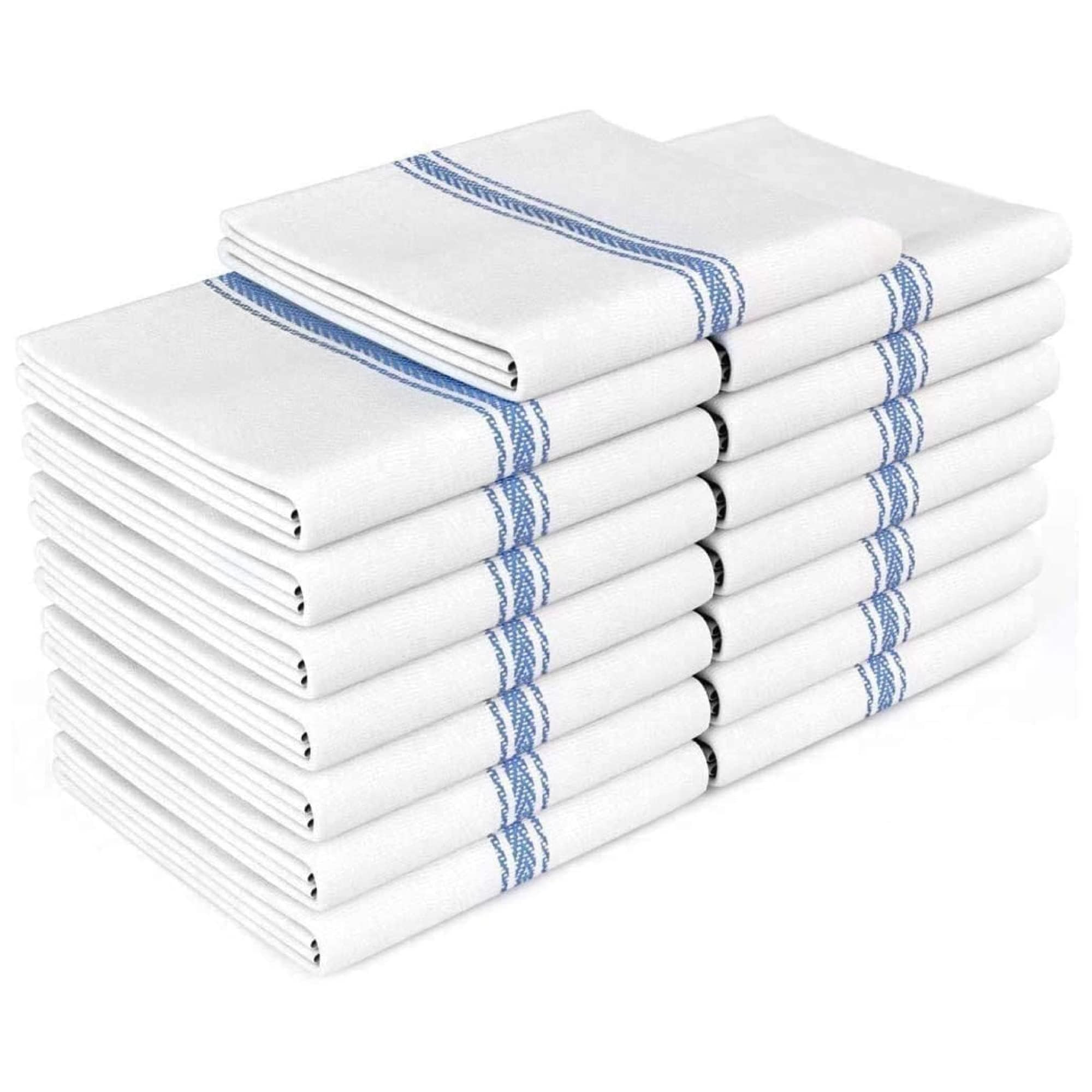 Zeppoli Classic Dish Towels blue stack for quick-dry dish duty