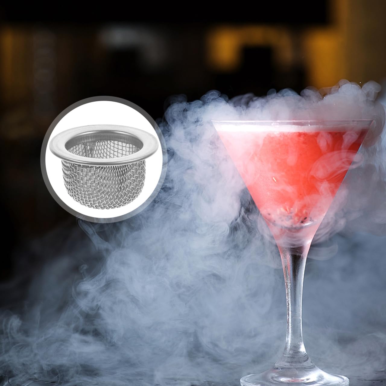 Zerodeko stirring cup strainer for comfortable, one-hand use.