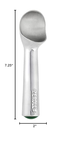 Zeroll green end cap marks a 2 oz portion for consistent servings.