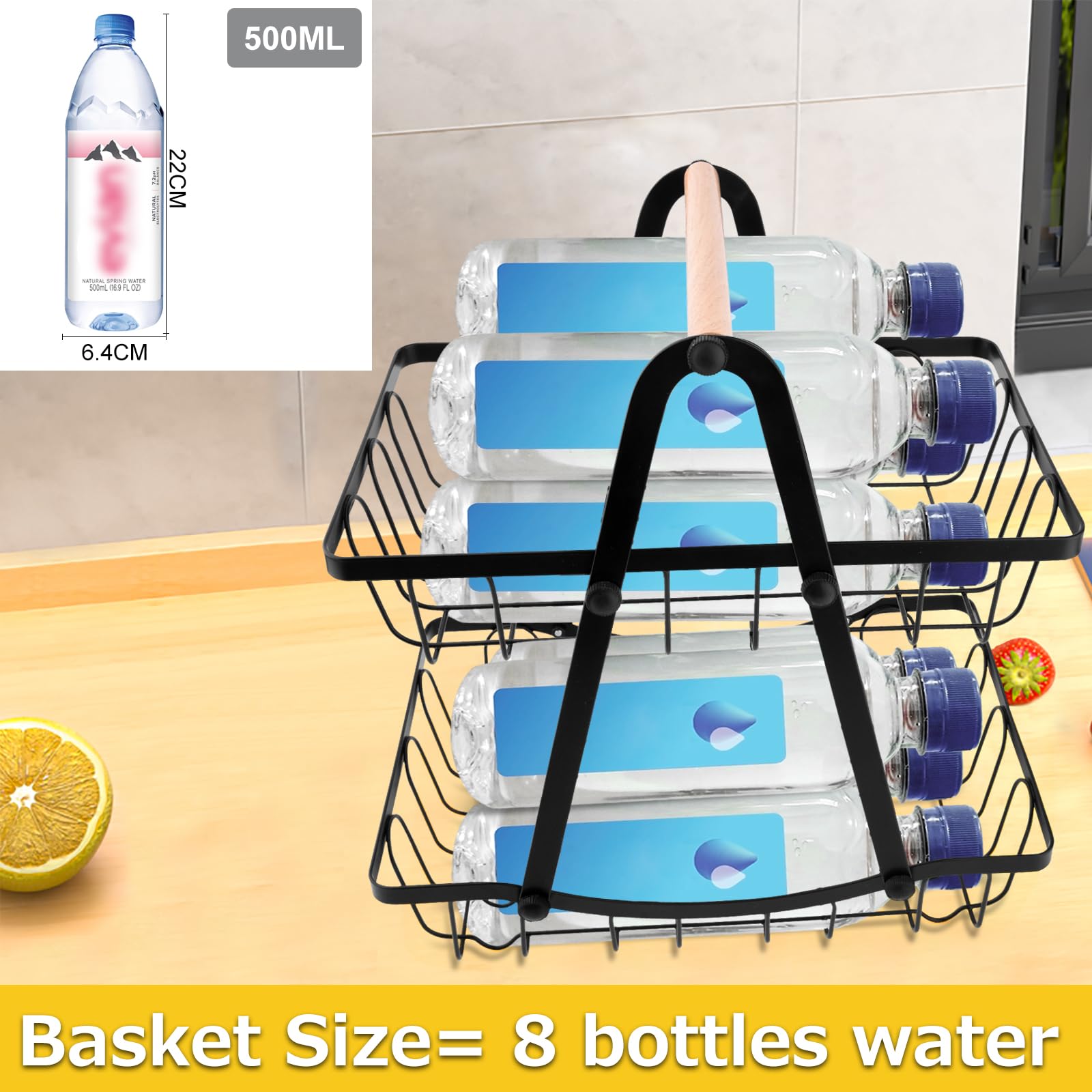 ZEROLUXE multipurpose countertop organizer fits fruits, vegetables, bread, or snacks