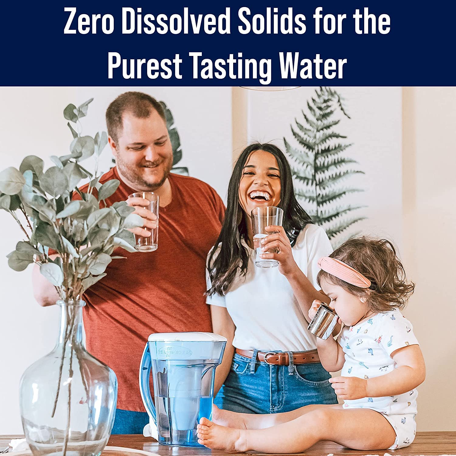 ZeroWater cap and level markings help with accurate filling.