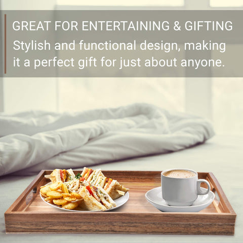ZESPROKA tray on coffee table with snacks supports relaxed entertaining
