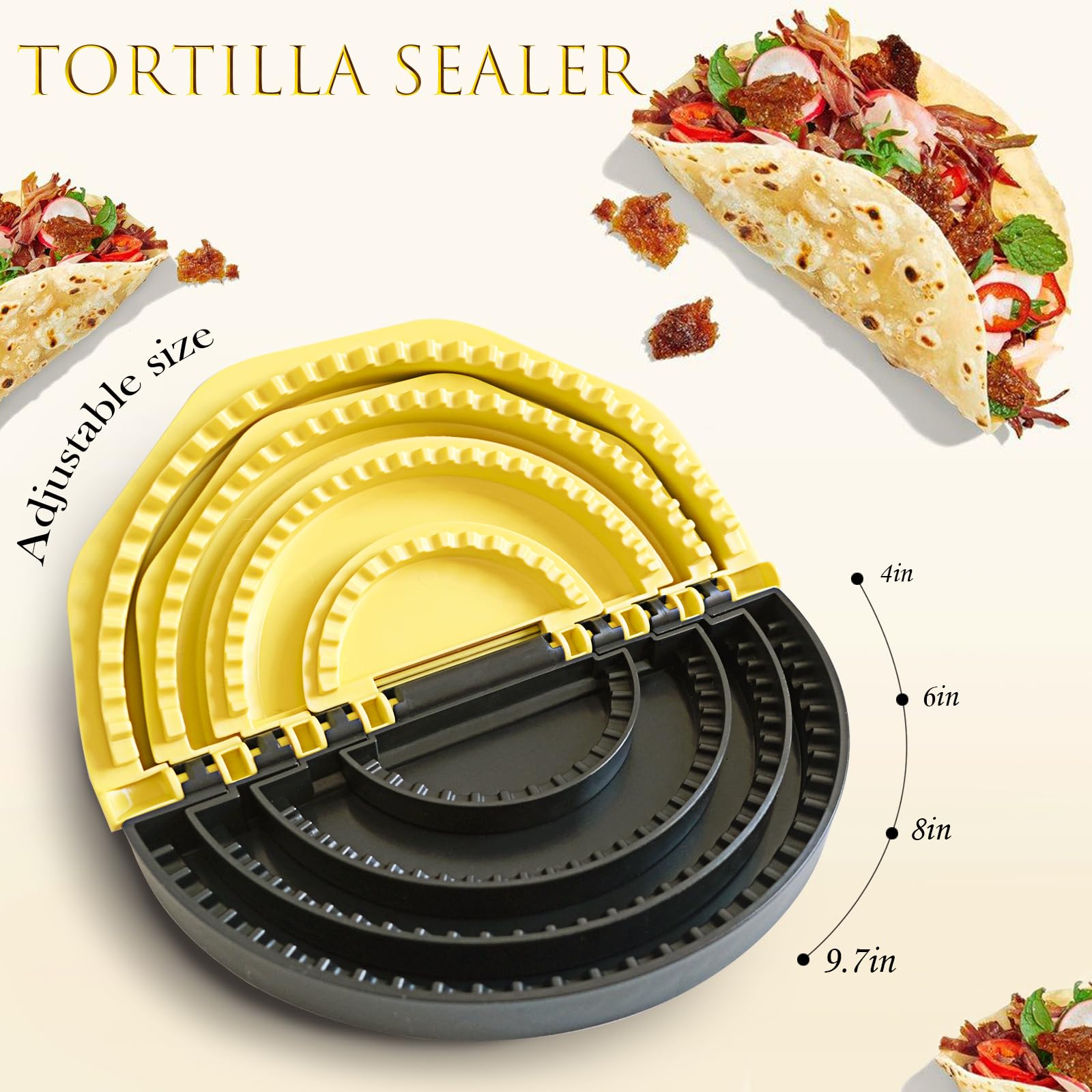 ZestKiidek 4in1 tortilla sealer 6-inch press for family-sized quesadillas.