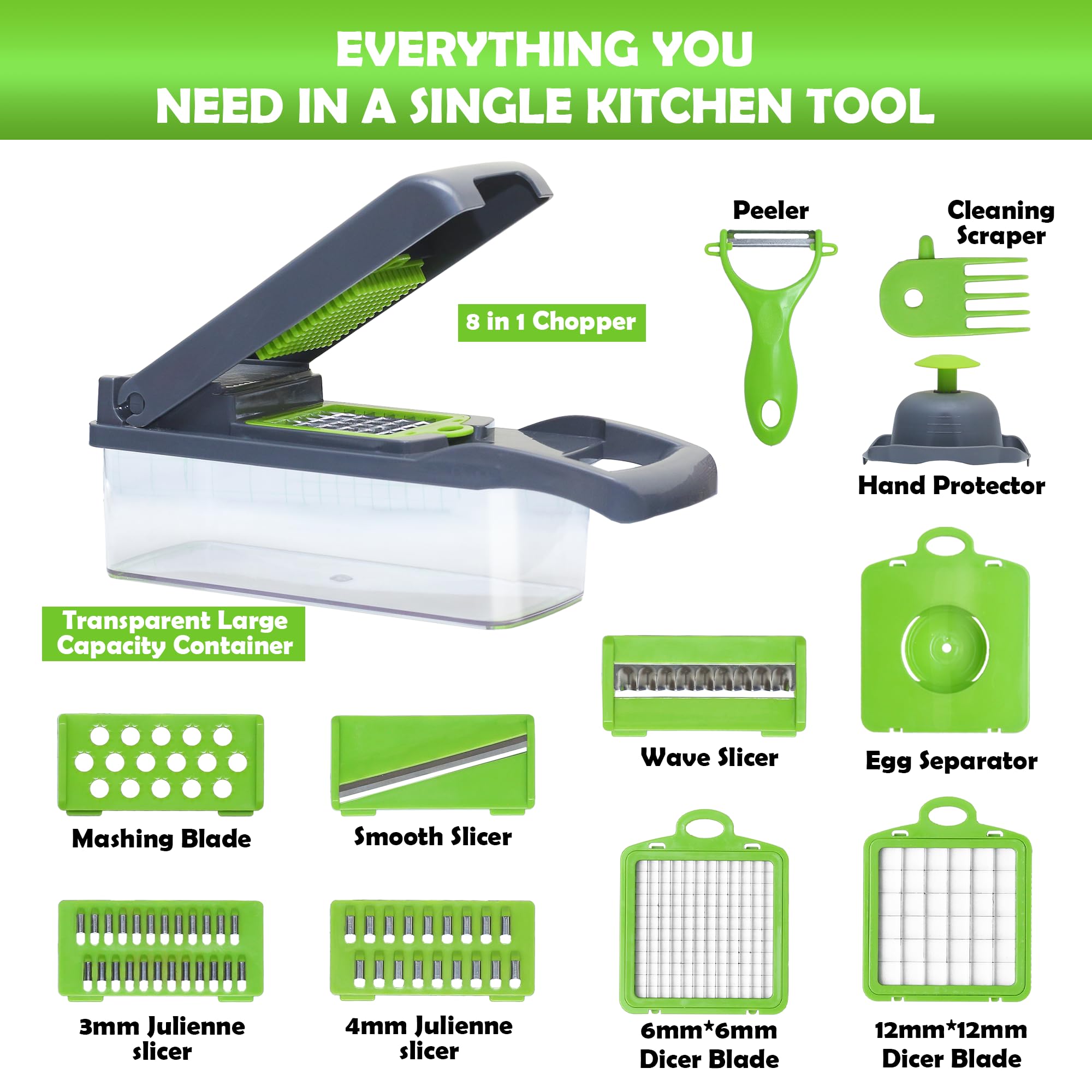 ZESTYWARE chopper blades storage box keeps blades organized for fast switching.