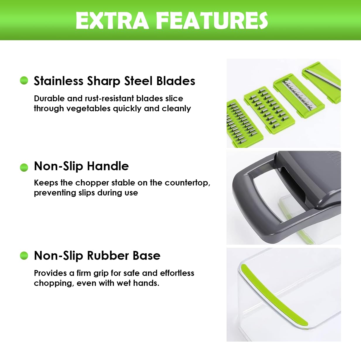 ZESTYWARE vegetable chopper large container holds chopped vegetables for easy transfer.