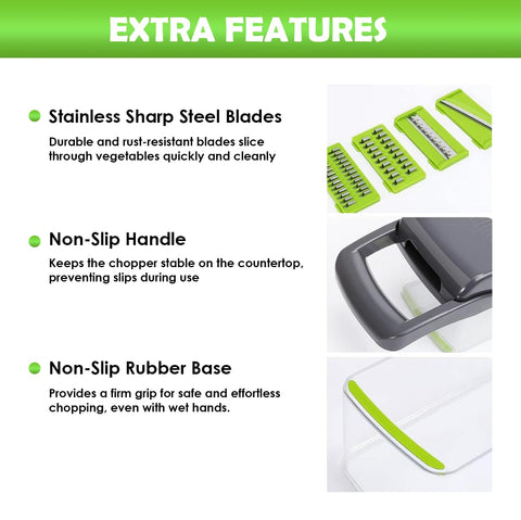 ZESTYWARE vegetable chopper large container holds chopped vegetables for easy transfer.