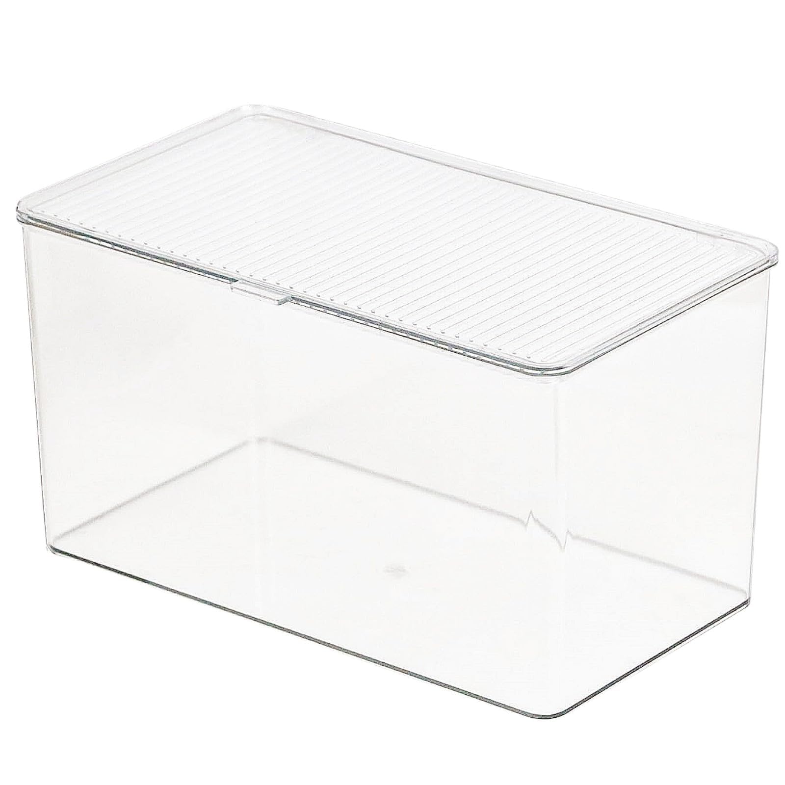 ZEXALOR clear bin with lid for pantry organization and easy visibility.