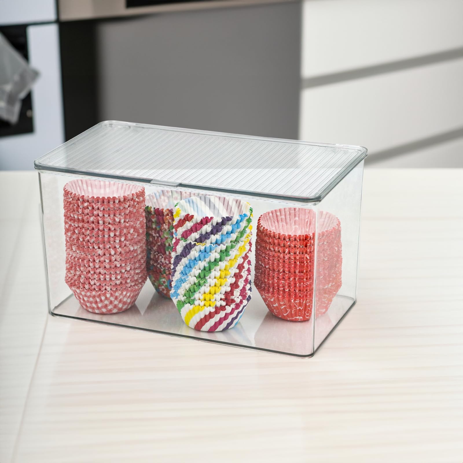 ZEXALOR clear bin's transparent design lets you scan contents quickly.