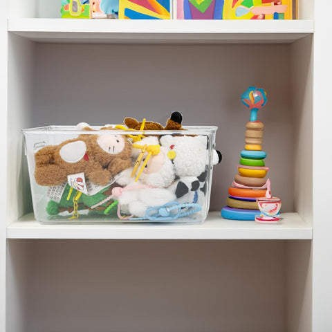 ZEXALOR clear storage bin bathroom and garage storage solutions.