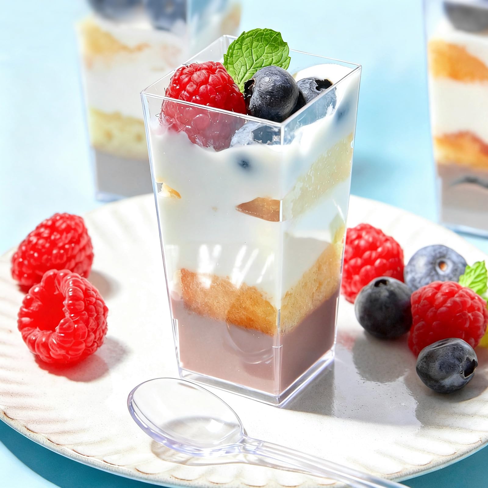 Zezzxu 3oz parfait cups filled with mousse for stylish party displays.