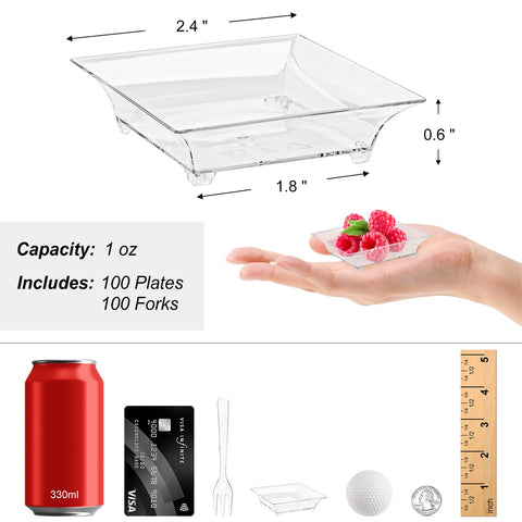 Zezzxu clear tasting forks paired with plates for easy sampling
