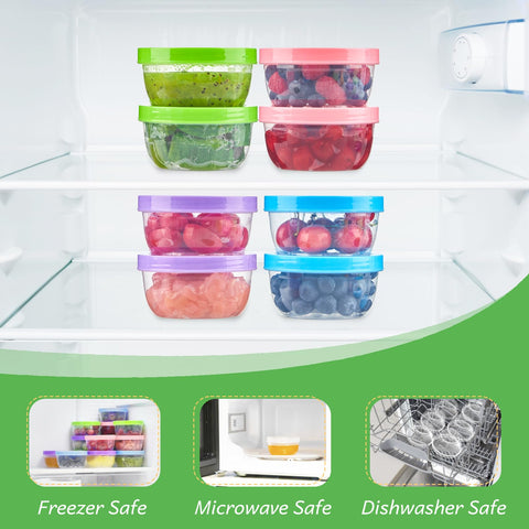 Zezzxu microwave, freezer, and dishwasher safe storage.