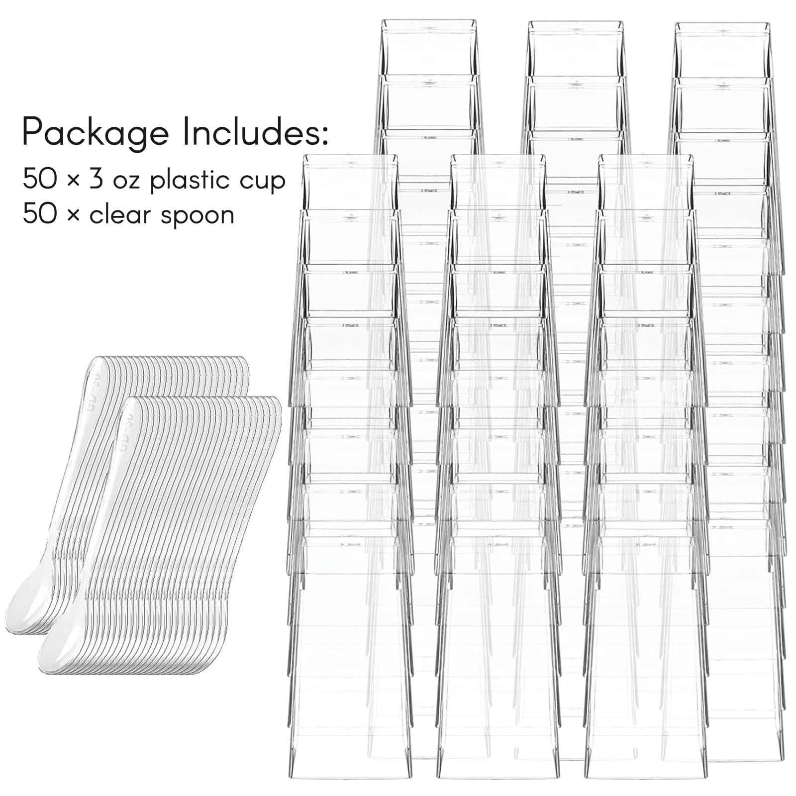 Zezzxu mini shooter cups with spoons top view for elegant individual servings.