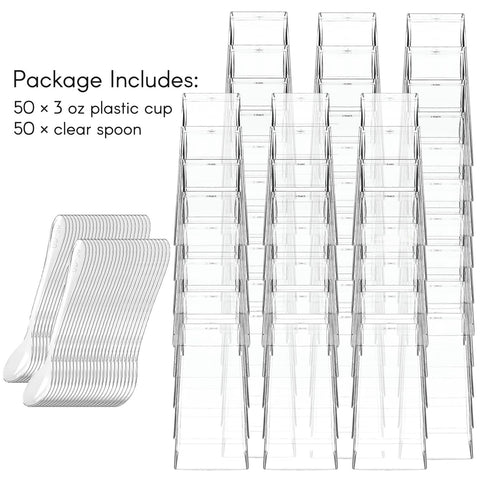 Zezzxu mini shooter cups with spoons top view for elegant individual servings.