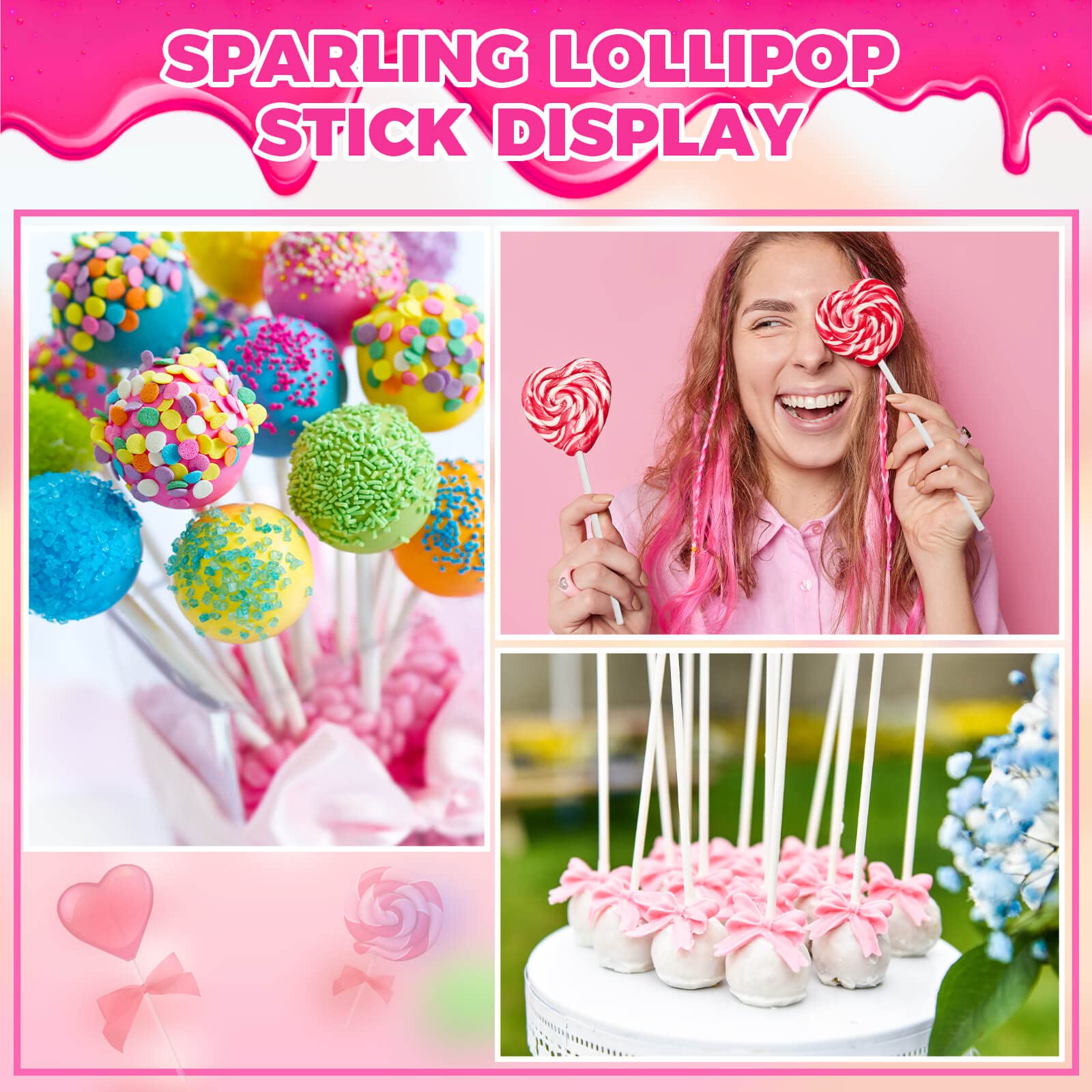 ZHBDMGK cake pop kit contents include sticks, bags, and ties for ready-to-wrap treats.