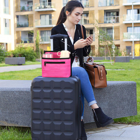 ZHCHG travel accessory offers hands-free convenience for coffee lovers during flights.