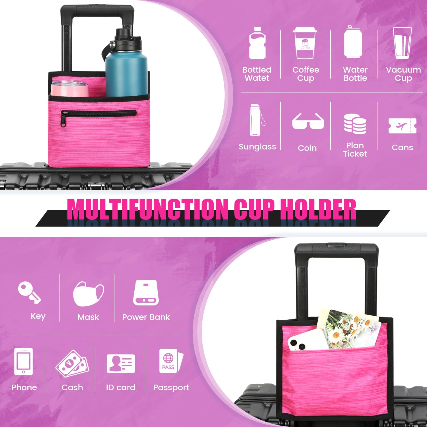 ZHCHG coffee mug holder keeps tumblers in place during transit and avoids spills.