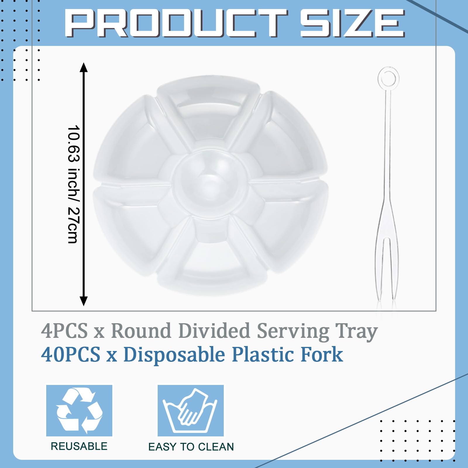 Zhehao 10.6-inch round divided plate with color contrast for vibrant presentation