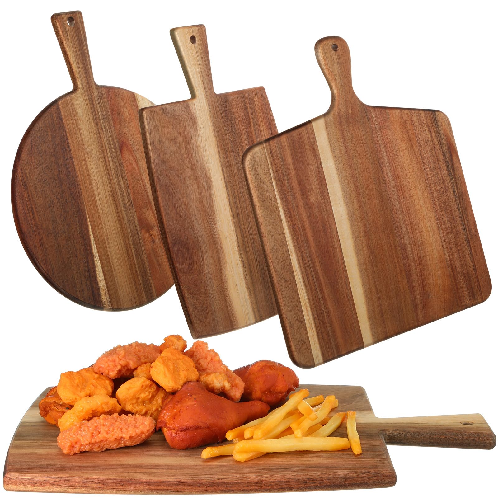 Zhehao square acacia cutting board with handle for precise slicing and serving