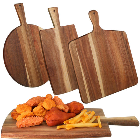Zhehao square acacia cutting board with handle for precise slicing and serving