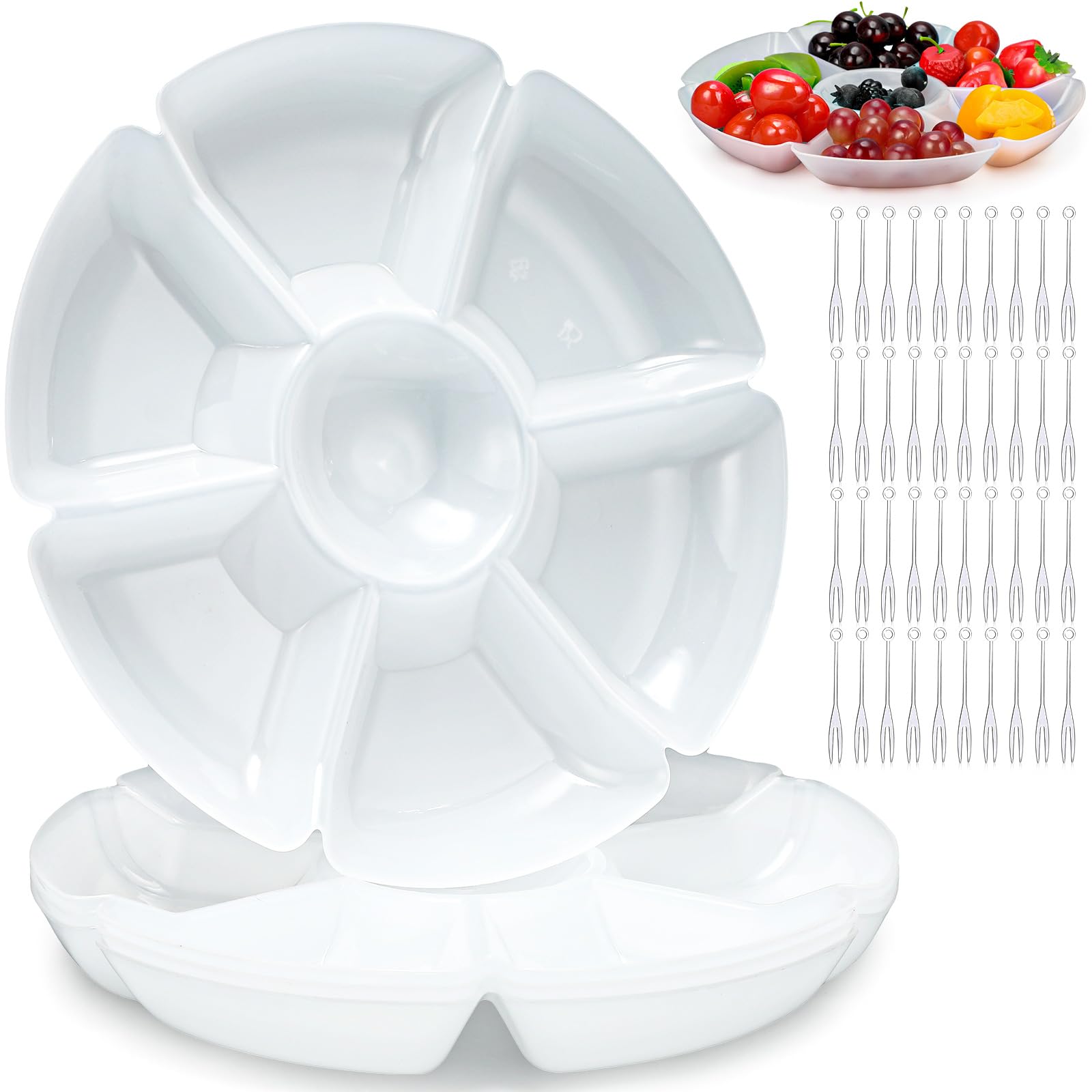 Zhehao divided-serving-tray 4-pack keeps snacks neatly separated for easy buffet setups