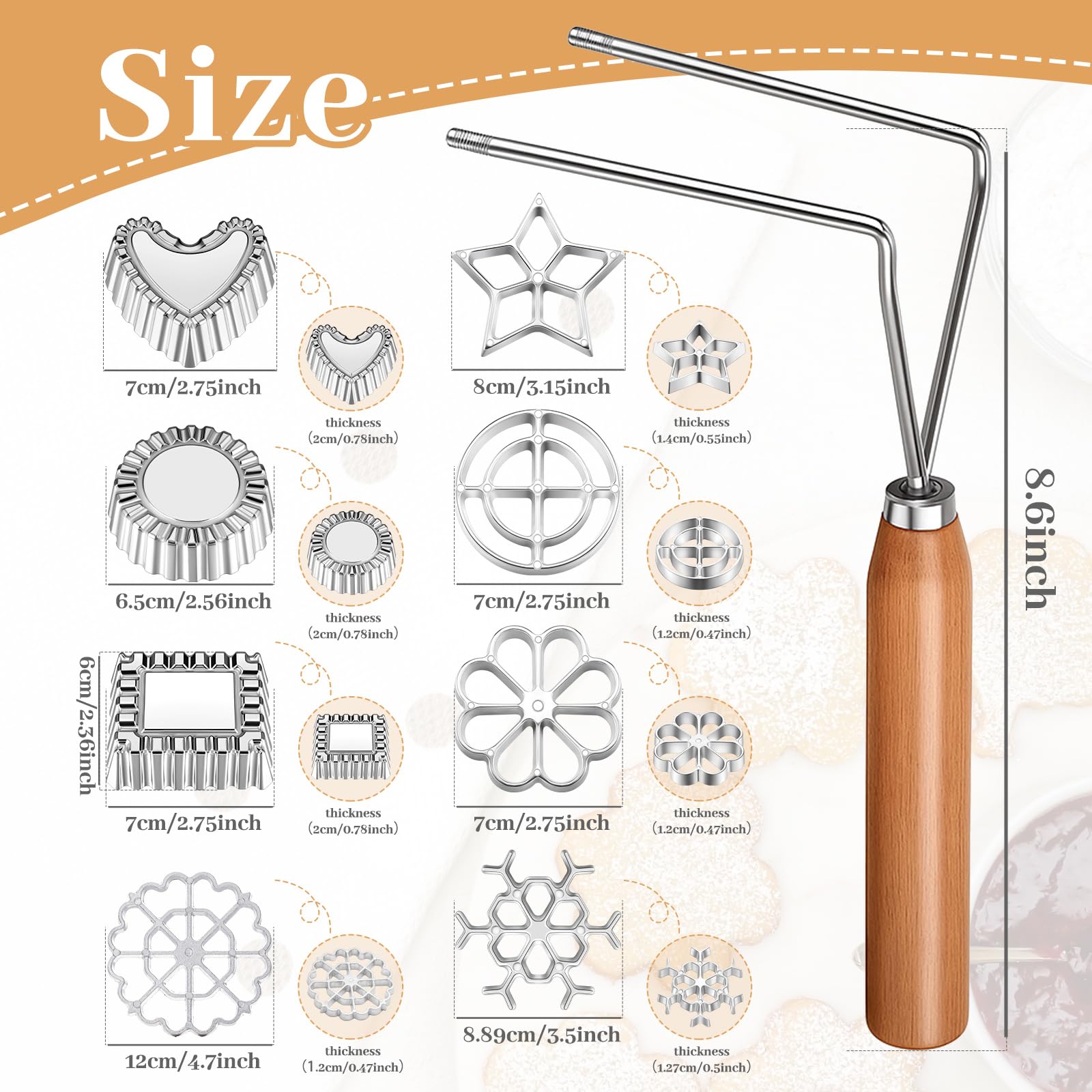 Zhehao rosette iron with double-headed handle for easy switching and lifting.