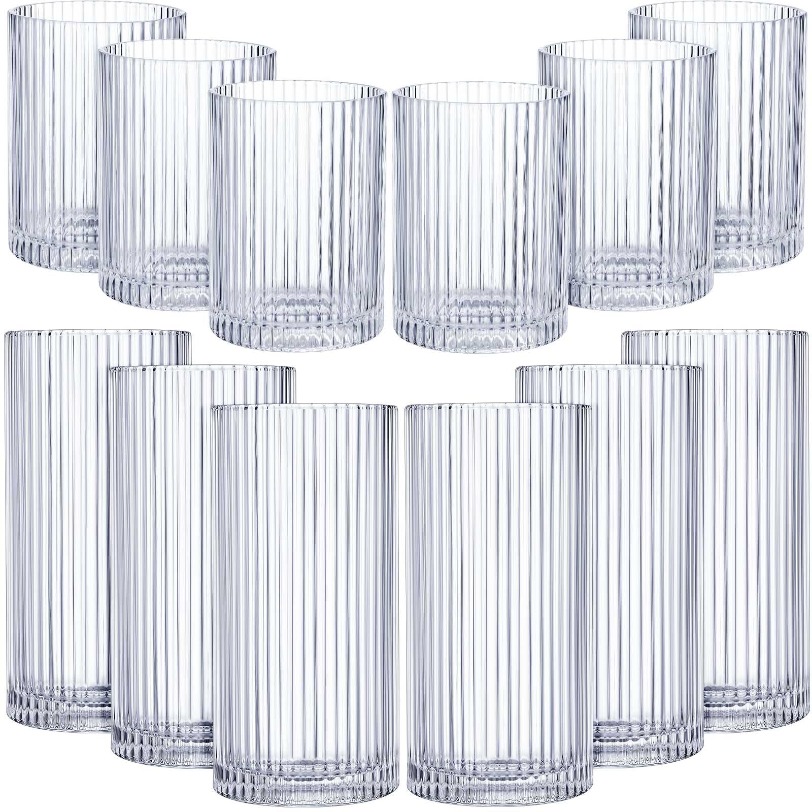 Zhehao ribbed drinking glasses set for entertaining guests