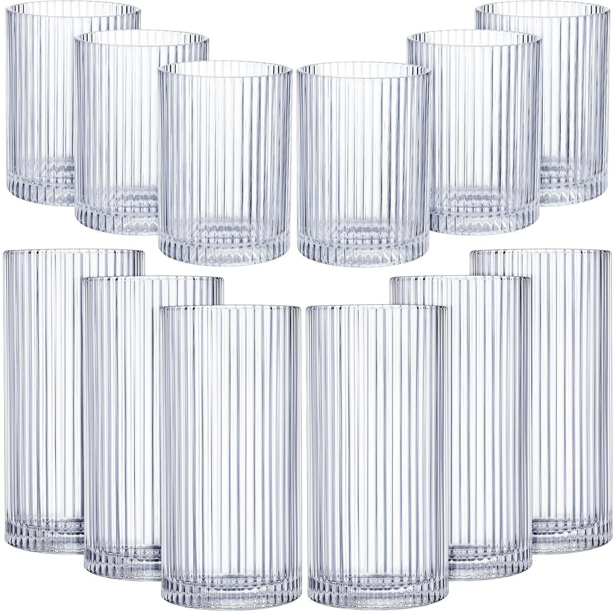 Zhehao ribbed drinking glasses set for entertaining guests