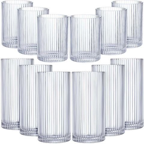 Zhehao ribbed drinking glasses set for entertaining guests