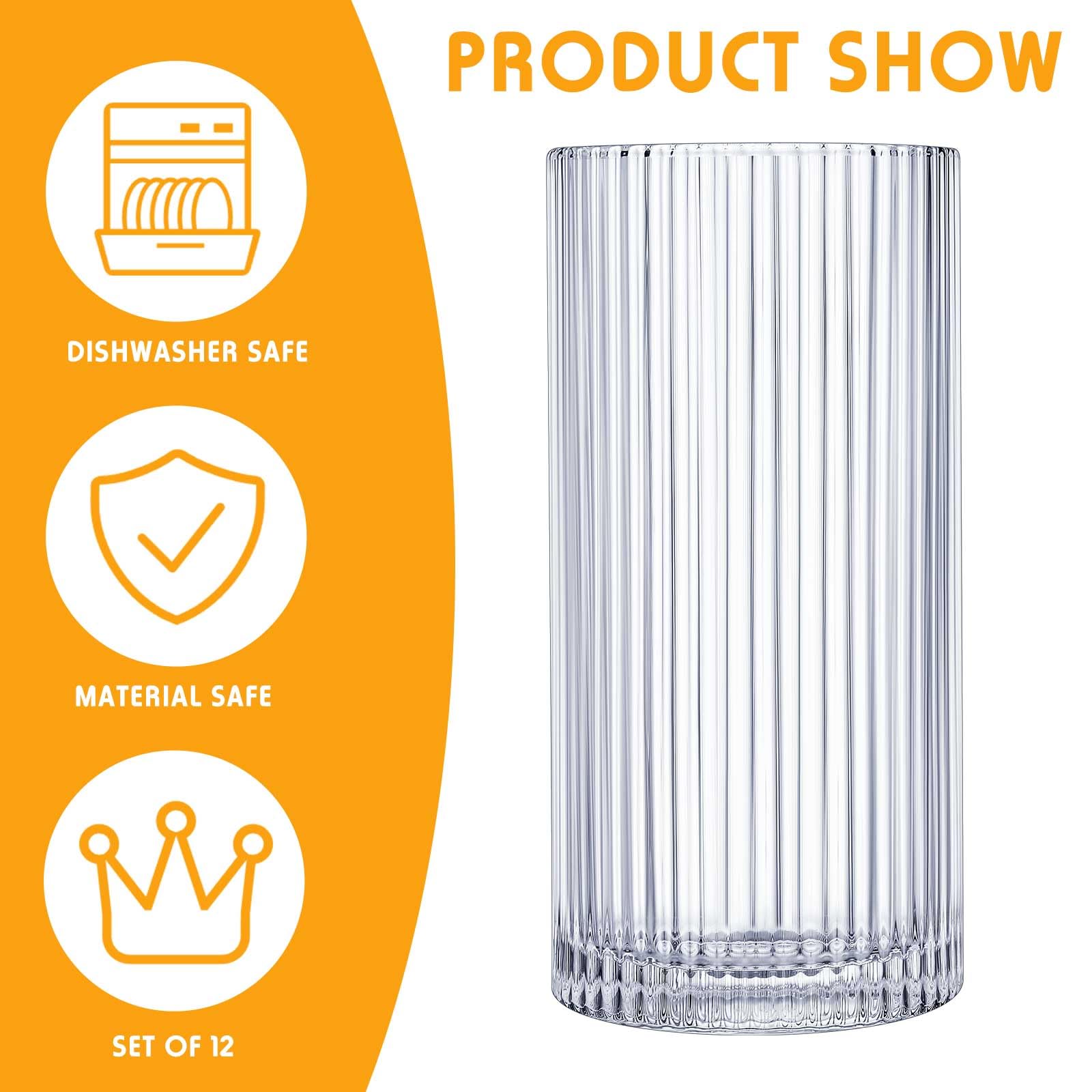 Zhehao ribbed highball glasses ideal for cocktails and water