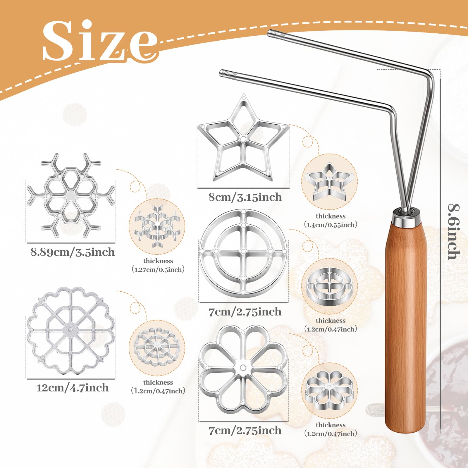 Zhehao Rosette Iron Mold Flower design yields charming shapes for festive cakes.