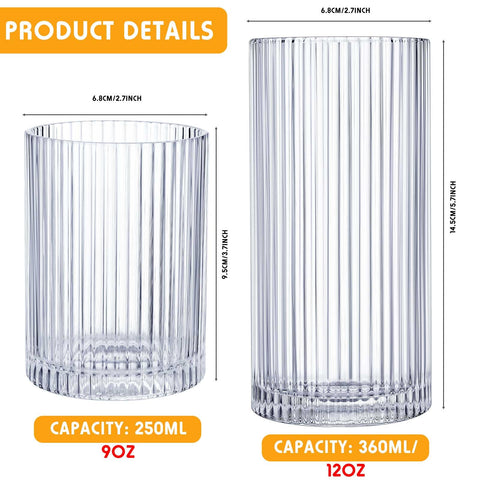 Zhehao vintage ripple highball glasses with rustic charm