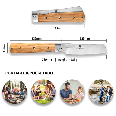 ZhengSheng pocket-ready kitchen knife suitable for outdoor use