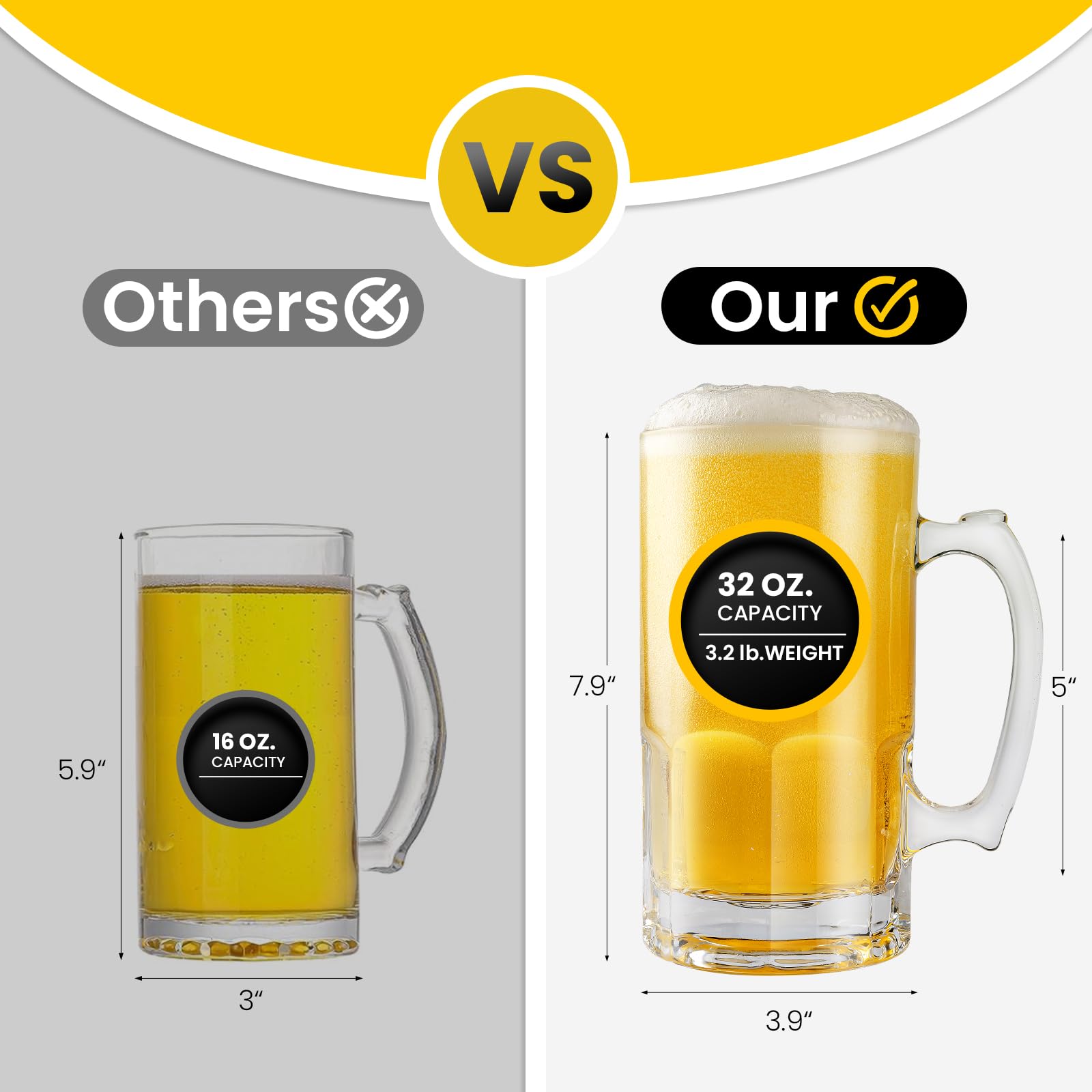 ZHENGYAOYANG heavy-dimpled glass mug enhances beer hall style and grip.