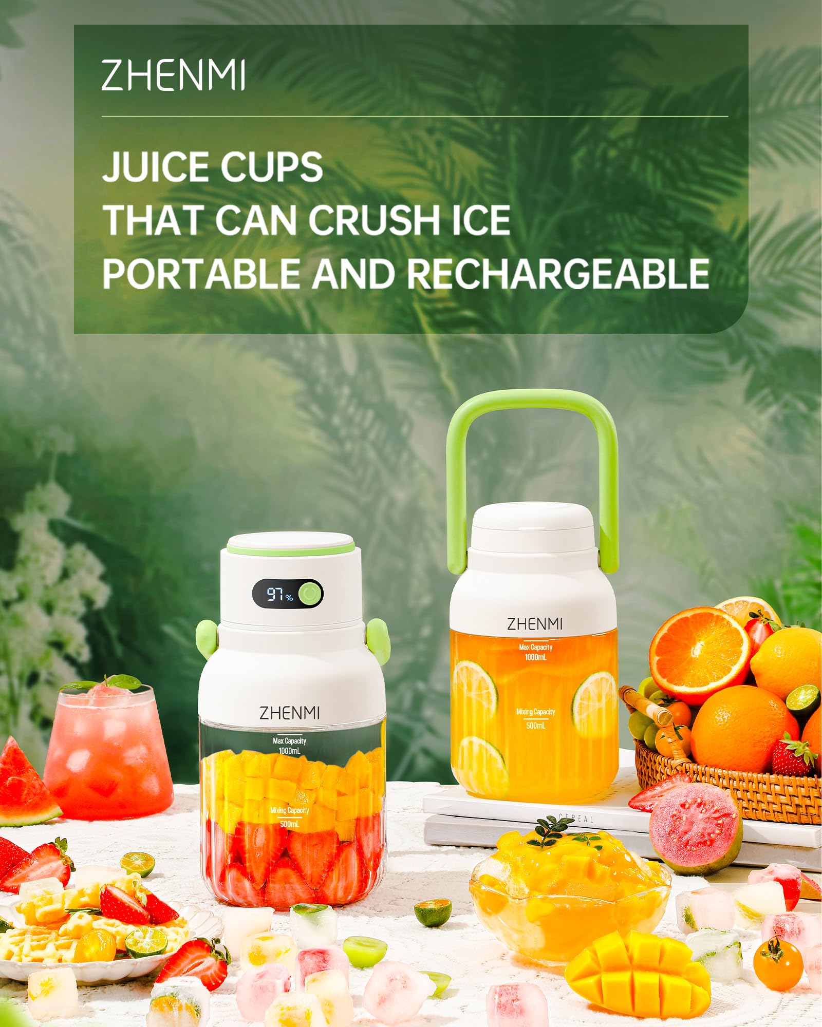 ZHENMI 33oz vessel for larger servings at home or gym.