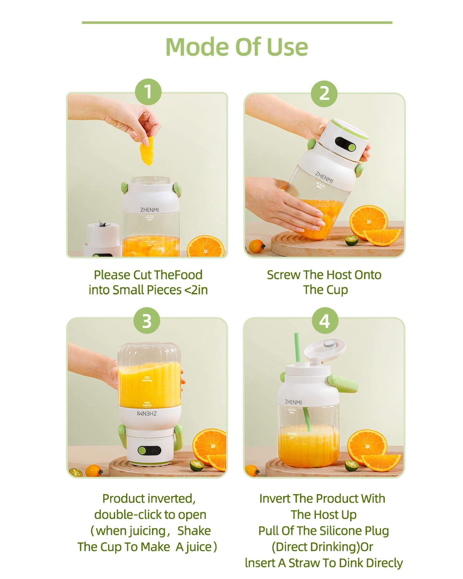 ZHENMI easy-clean detachable parts simplify cleanup after blending.