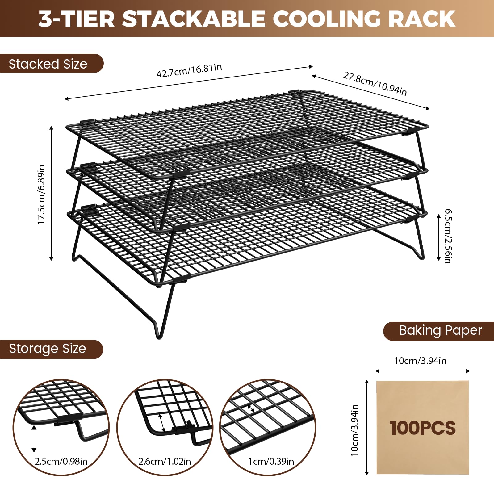 ZHIWUJIA three-layer rack folded for compact kitchen storage