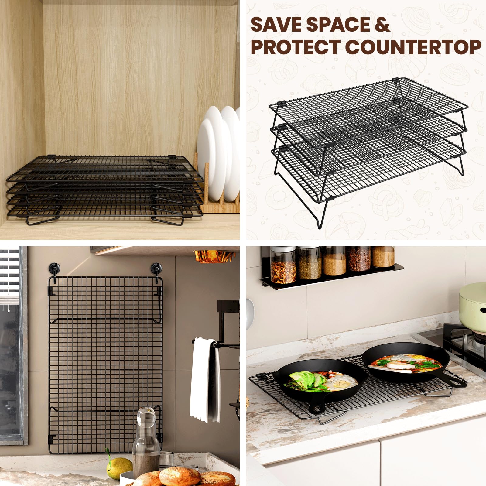 ZHIWUJIA kitchen-ready rack shown cooling cookies