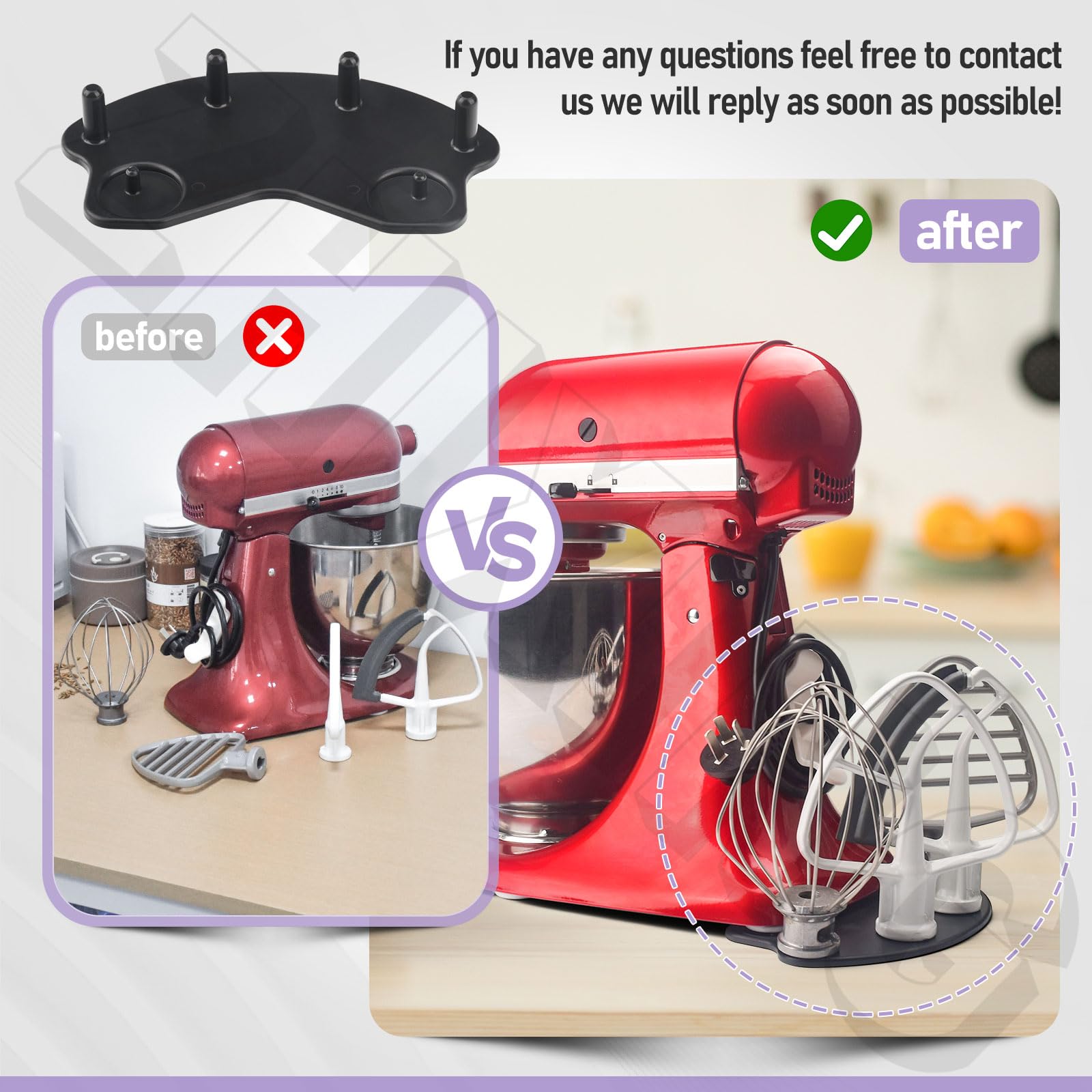 ZHIXING artisan tilt-head compatible holder fits KitchenAid accessories.