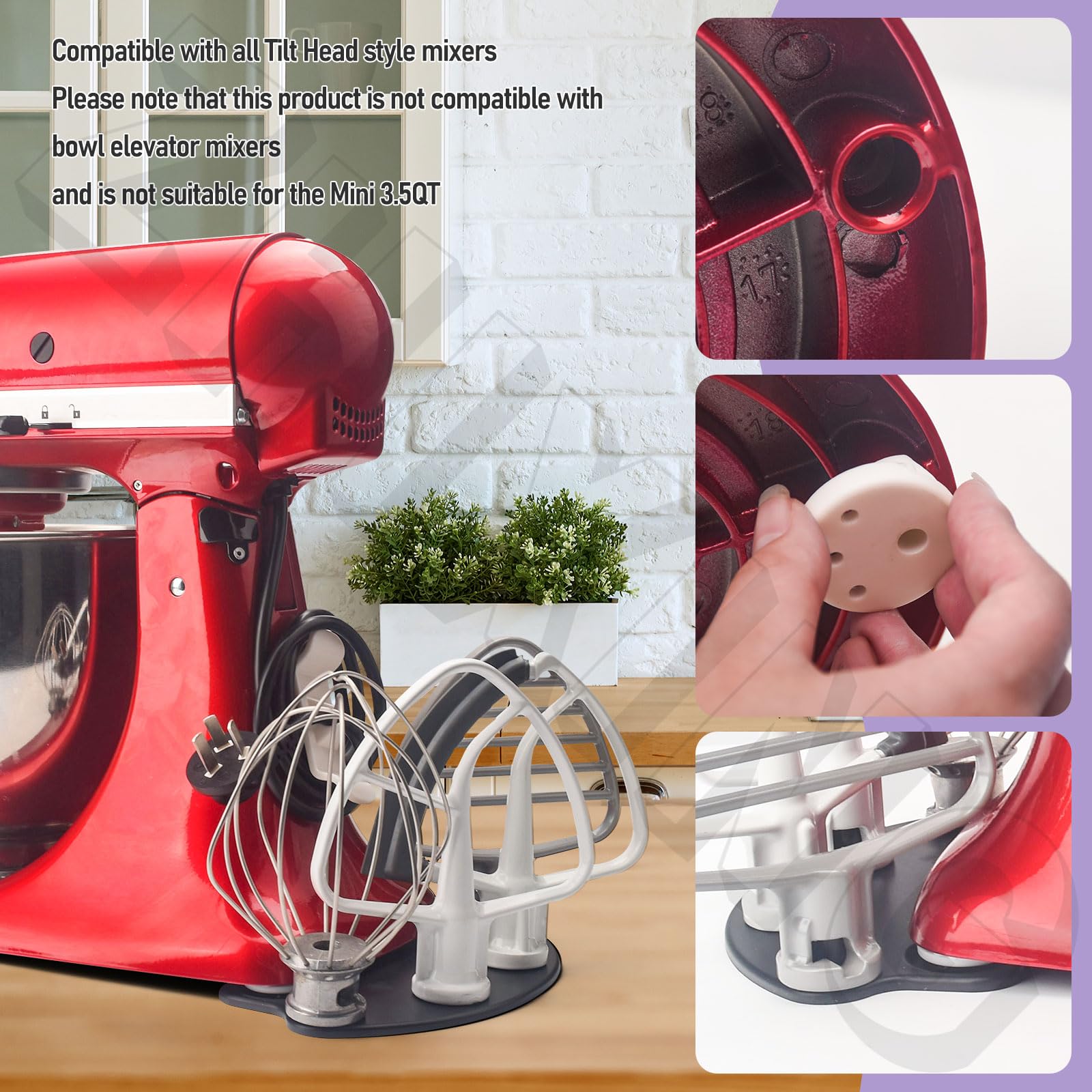 ZHIXING kitchenaid flat beater storage keeps essentials within easy reach.