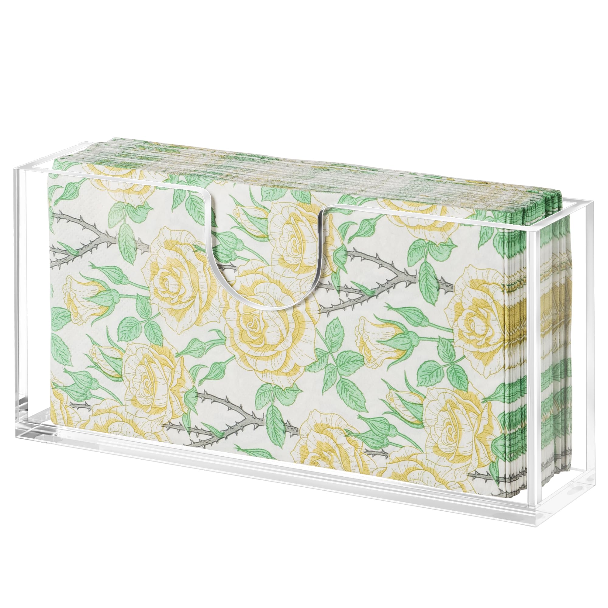 ZhiYo-Life clear acrylic napkin holder top view for stable dining display