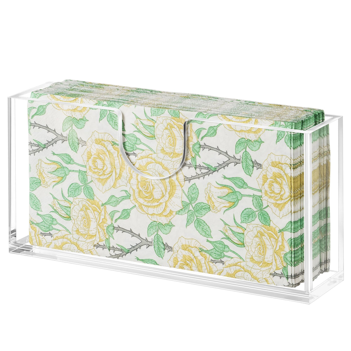 ZhiYo-Life clear acrylic napkin holder top view for stable dining display
