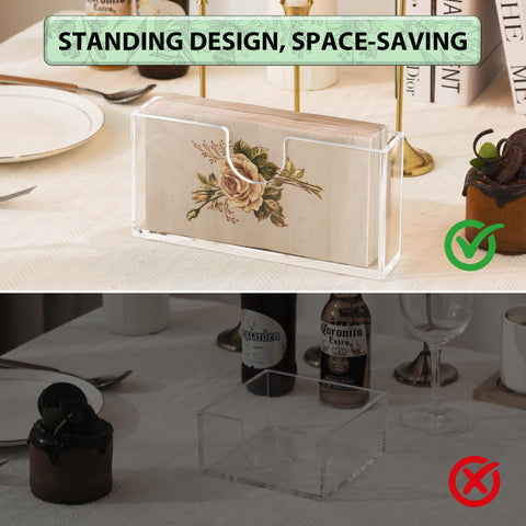 ZhiYo-Life transparent napkin dispenser on dining table showcases modern, minimal design.