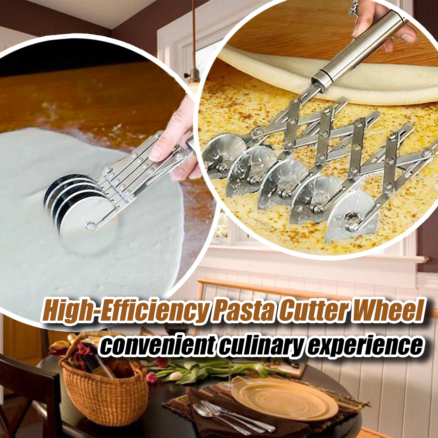 ZHIYUEJING Pasta Cutter ergonomic handle for comfortable long use.